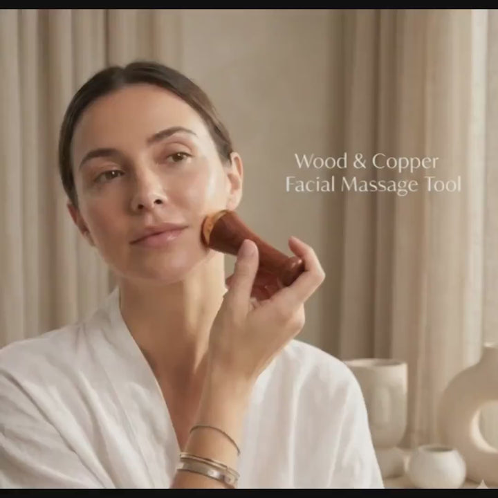 Wood & Copper Massage Tools for Scalp Face Body · Wellness Self Care Accessories · Relaxation Ritual Tools